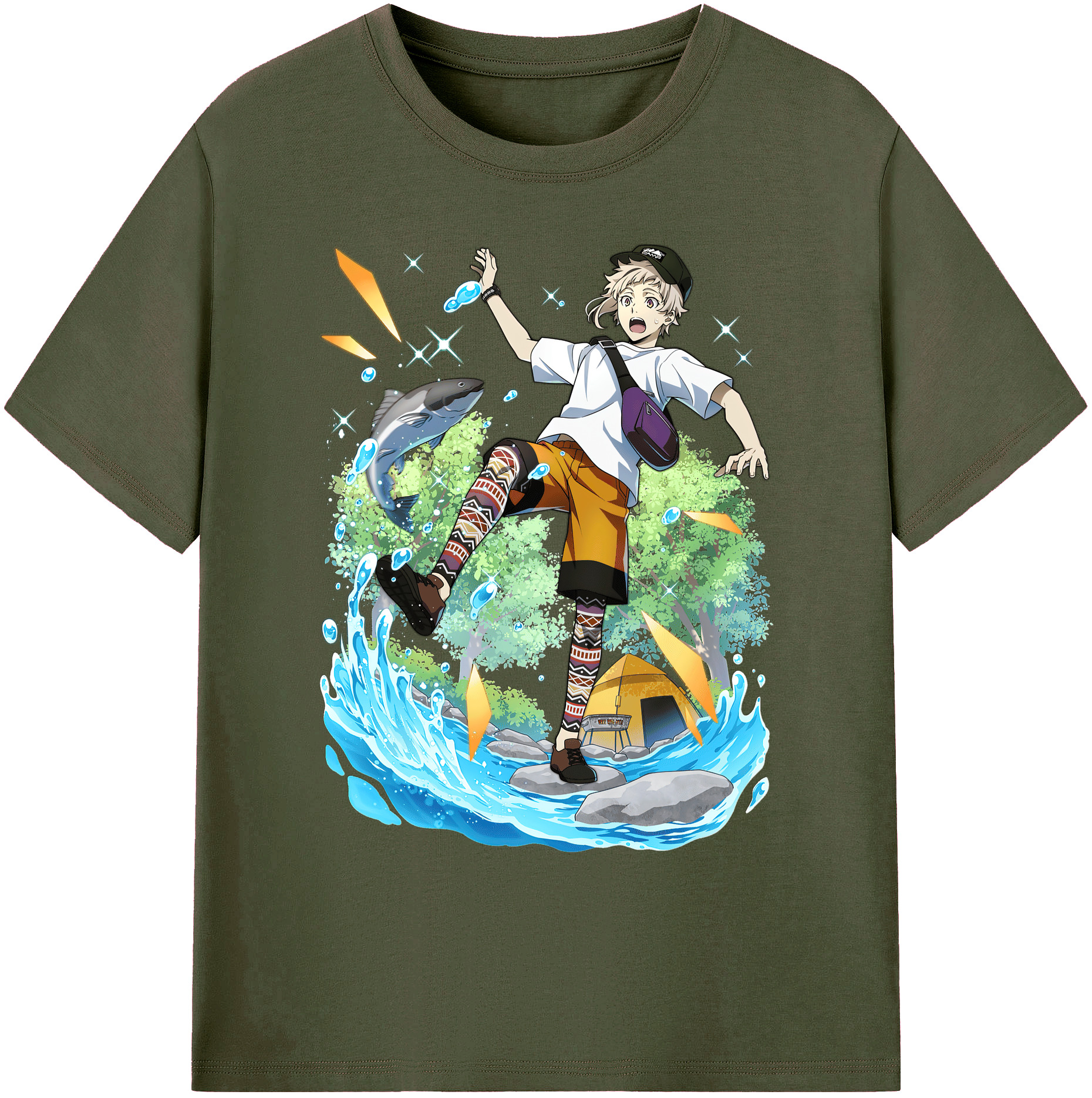 （画像用） 文豪ストレイドッグス Bungo Stray Dogs 綿100％ メンズ半袖Tシャツ｜肌触りやわらか＆通気性